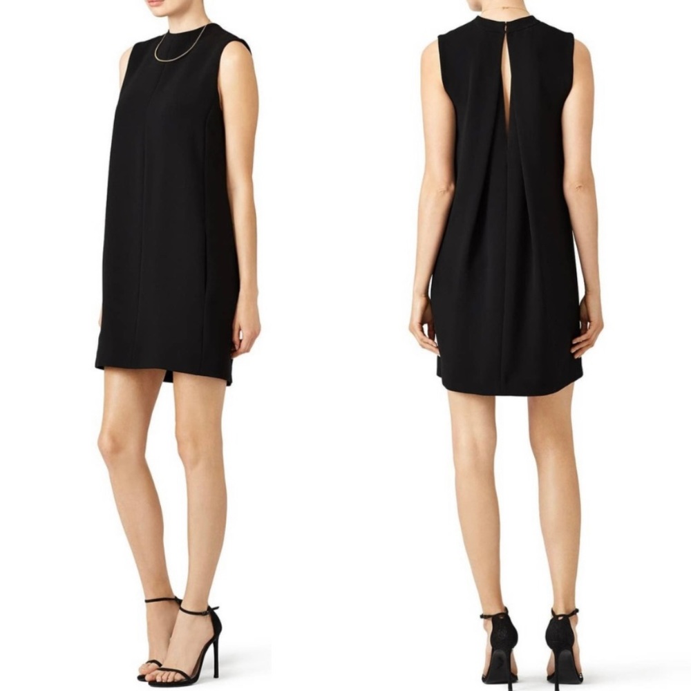 VINCE. | Crepe Keyhole Sleeveless Shift Dress